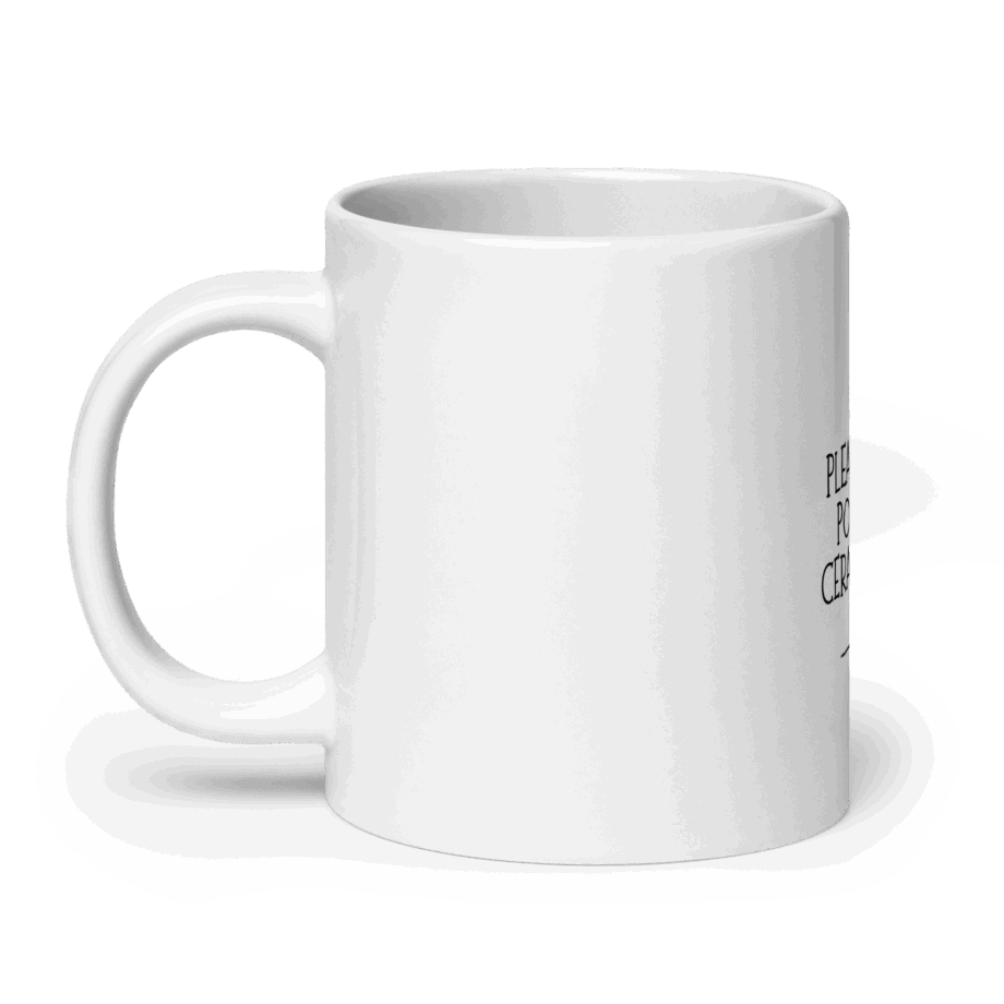 White glossy mug